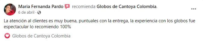 Reseñas Facebook #1, globos de cantoya colombia, de los deseos, linternas chinas, sky lanterns, de papel de sea, Colombia, Cali, Medellín, Bogotá, Barranquilla, Cartagena y Pasto