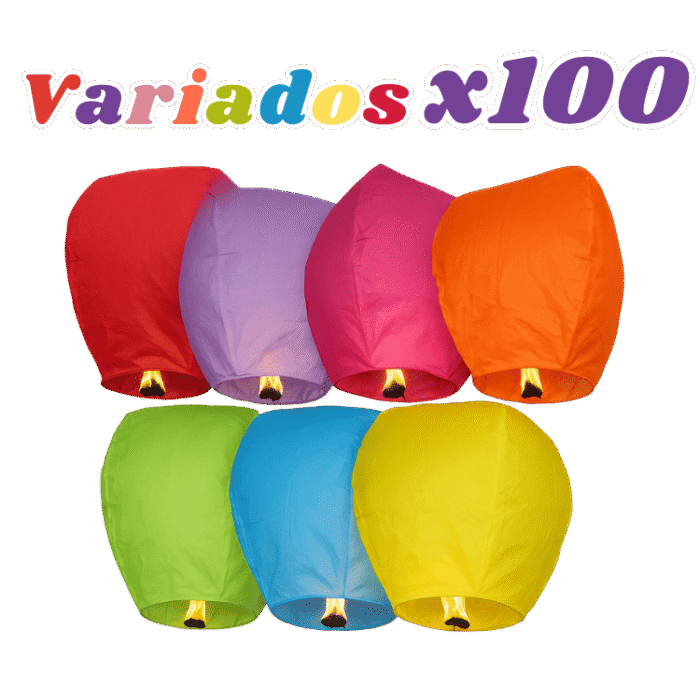 Globo de Cantoya Colores Variados x100 - Imagen 1