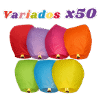 Globo de Cantoya Colores Variados x50
