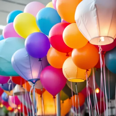 Comparativa de globos tradicionales y globos de Cantoya en un evento. Comparativa de globos tradicionales y globos de Cantoya en un evento.