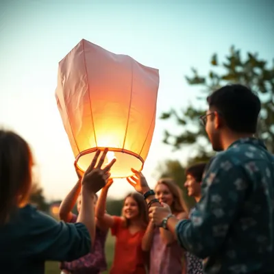 Personas encendiendo un globo de Cantoya